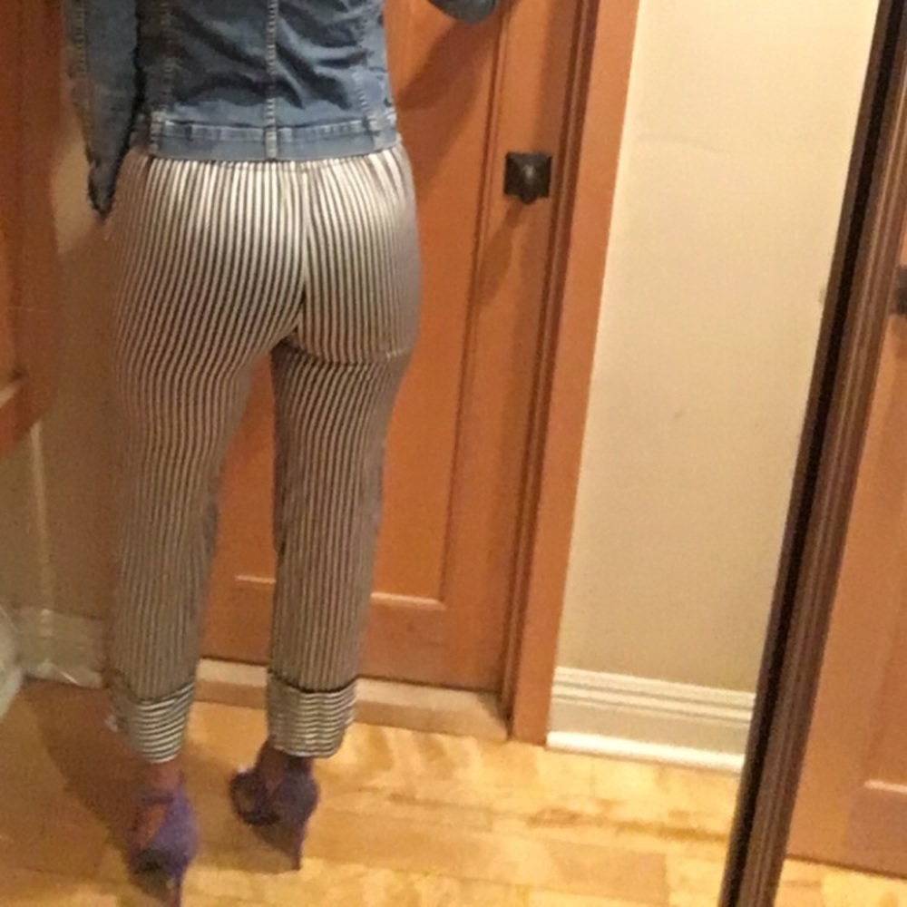 Silk striped pants